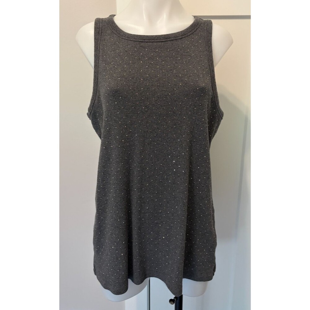 TORRID Womens Tank TOP Sleeveless GRAY Embellished Front Size 3 (3X 22/24)
